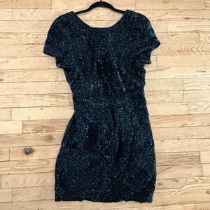 Elegant Black Shimmery Cocktail Dress, Lined